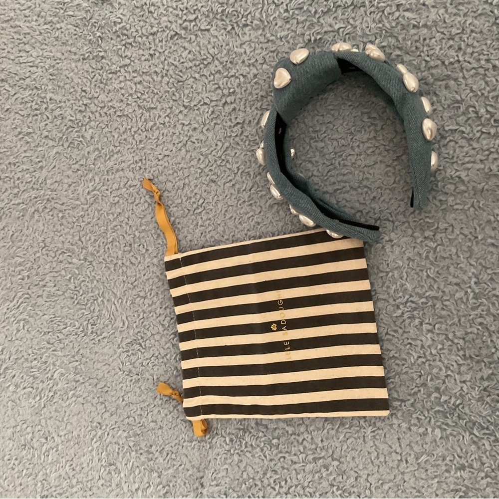 Lele Sadoughi Blue Headband with Pearls
